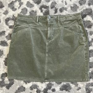 Green Corduroy Mini Skirt